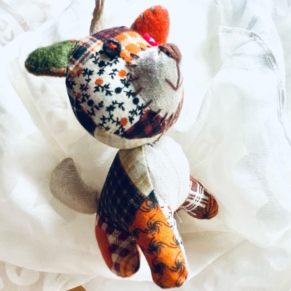 Vintage Patchwork Plush Fox Keychain 3.5" - Sewn Features - Les Petites Marie - Picture 1 of 16